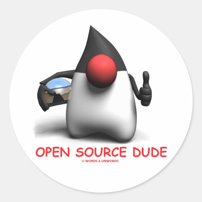 Adesivo Redondo Open Source Dude (Desenvolvedor de Software Duke) (Frente)