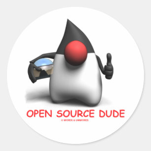 Adesivo Redondo Open Source Dude (Software Developer Duke)