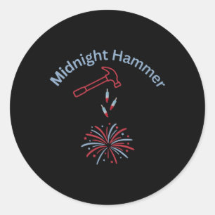 Adesivo Redondo Operação Hammer E Fireworks Meia-Noite, Hammer Tru