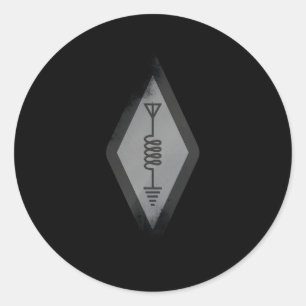 Adesivo Redondo Operador de Símbolo de Rádio Amador Internacional