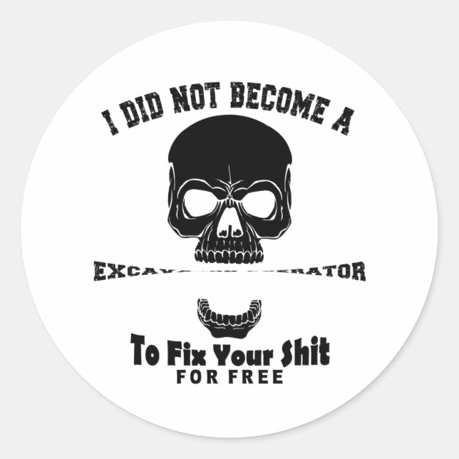 Adesivo Redondo Operador escavador (Frente)