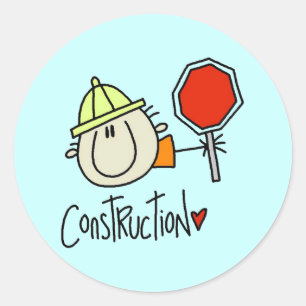 Adesivo Redondo Operário da Construção Civil Masculino