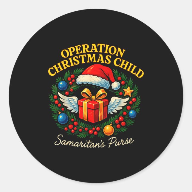 Adesivo Redondo Operation Christmas Child Samaritan’s Purse Xmas D (Frente)