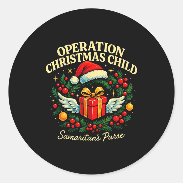 Adesivo Redondo Operation Christmas Child Samaritan’s Purse Xmas D (Frente)