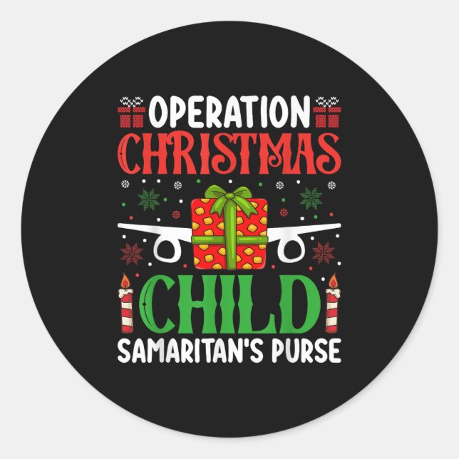 Adesivo Redondo Operation Christmas Child Samaritan's Purse Chirst (Frente)