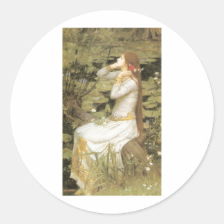 Adesivo Redondo Ophelia - John William Waterhouse (1894)