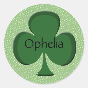 Adesivo Redondo Ophelia Personalizated Irish Shamrock Stickers