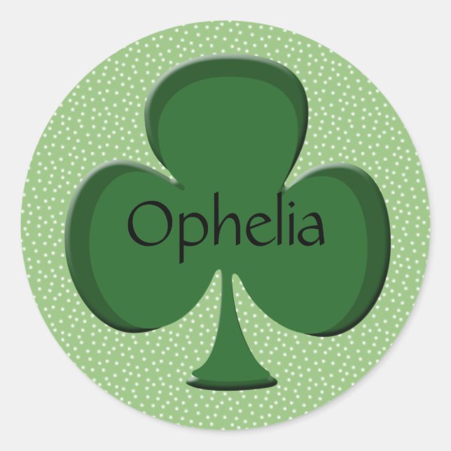 Adesivo Redondo Ophelia Personalizated Irish Shamrock Stickers (Frente)