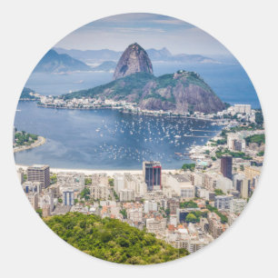 Adesivo Redondo Opinião aérea de Rio de Janeiro