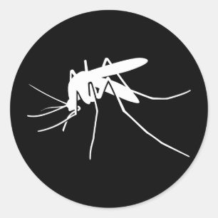 Adesivo Redondo Opinião lateral do mosquito branco