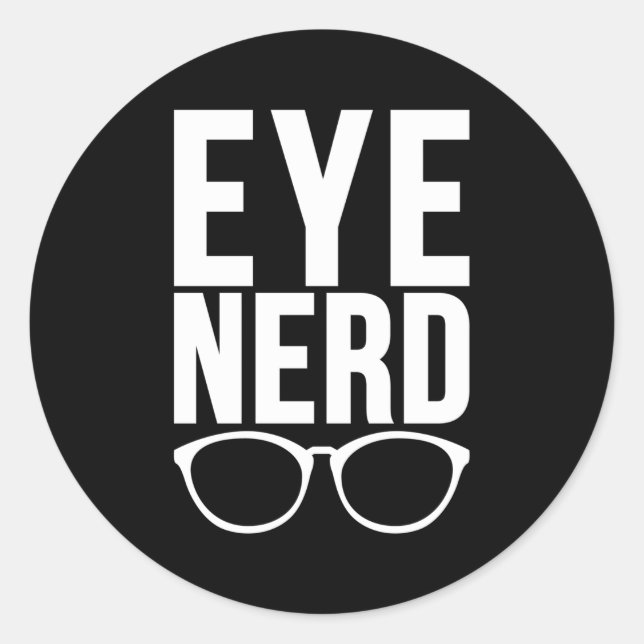 Adesivo Redondo Óptica Óptica Ocular Nerd (Frente)