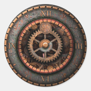Adesivo Redondo Opus Posh Steampunk Gears