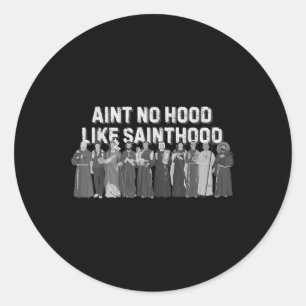 Adesivo Redondo Oração Da Fé Religiosa Católica Aint No Hood Like