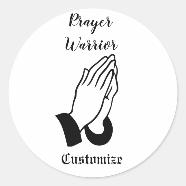 Adesivo Redondo Oradora Guerreira Orando Thunder_Cove (Frente)