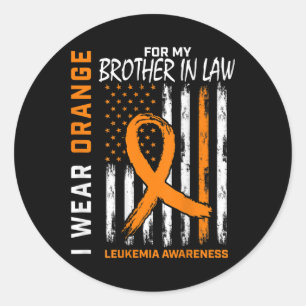 Adesivo Redondo Orange Brother in Law Leukemia Consciência America