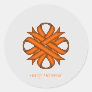 Adesivo Redondo Orange Clover Ribbon por Kenneth Yoncich