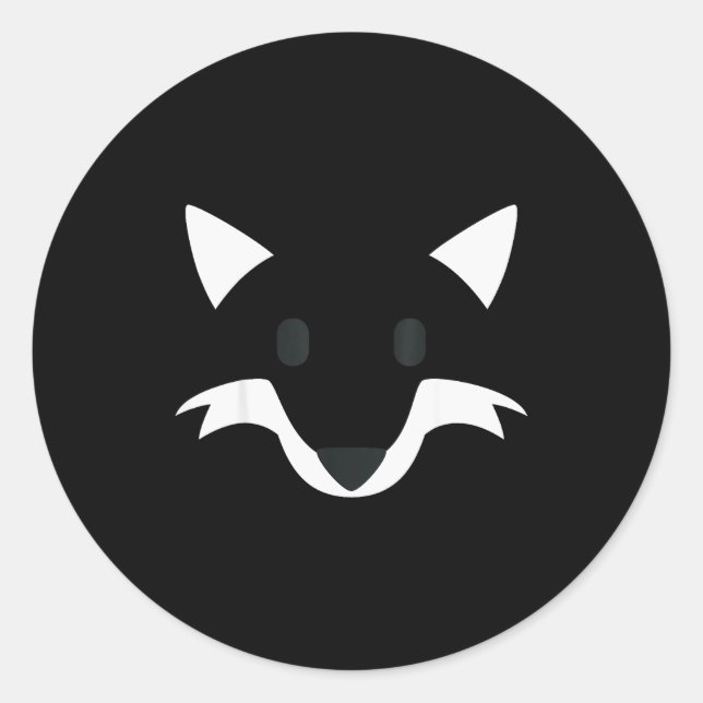 Adesivo Redondo Orange Fox Face Halloween Apparel Matching Group F (Frente)