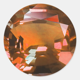 Adesivo Redondo Orange Gem