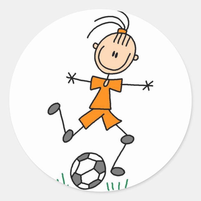 Adesivo Redondo Orange Girls Soccer Sticker (Frente)