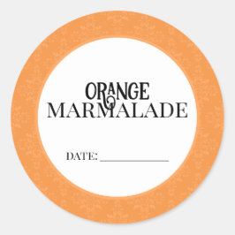 Adesivo Redondo Orange Marmalade Canning Lid Labels