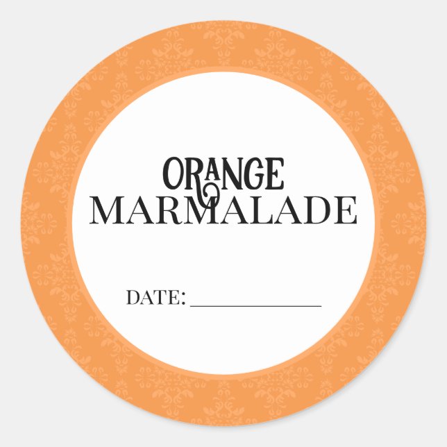 Adesivo Redondo Orange Marmalade Canning Lid Labels (Frente)