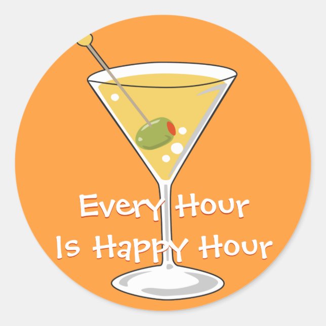 Adesivo Redondo Orange Martini Sticker (Frente)