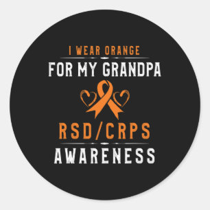 Adesivo Redondo Orange Ribbon Crpsrsd Sensibilização Para O Vovô -