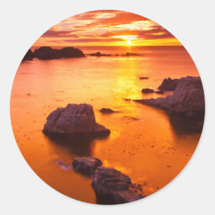 Adesivo Redondo Orange Secape, pôr do sol, Califórnia
