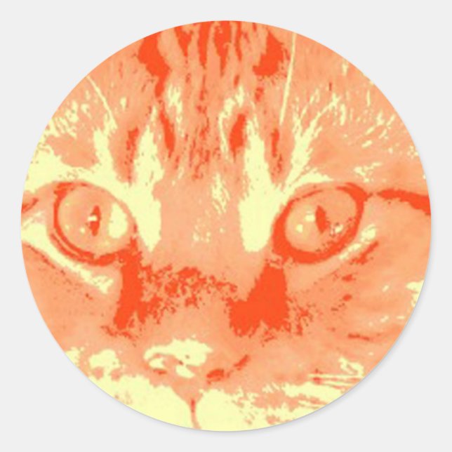 Adesivo Redondo Orange Tabby Cat (Frente)