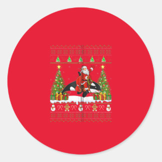 Adesivo Redondo orca christmas pajama