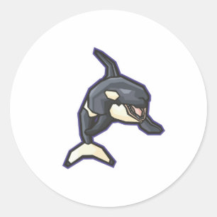 Adesivo Redondo orca feliz baleia assassina