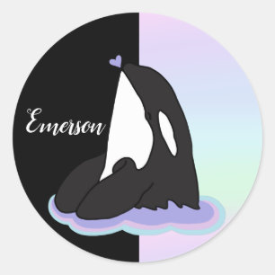 Adesivo Redondo Orca Killer Whale