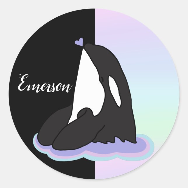 Adesivo Redondo Orca Killer Whale (Frente)