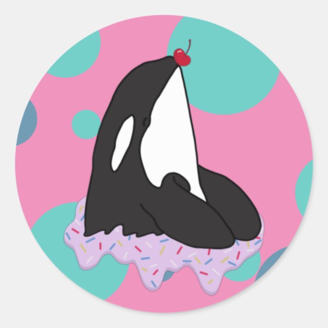 Adesivo Redondo Orca Killer Whale (Frente)