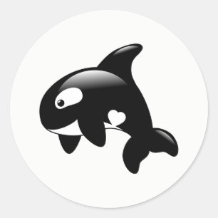 Adesivo Redondo Orca pequena bonito