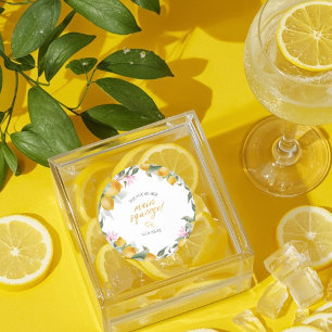 Adesivo Redondo Orçamento Principal Esmagar Coroa de Limão Chuveir