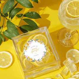 Adesivo Redondo Orçamento Principal Esmagar Limão Grinalda Chá de 