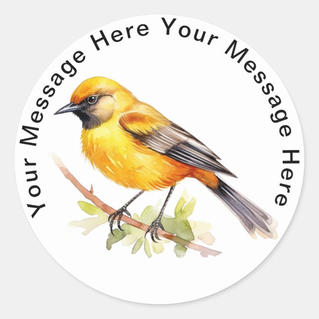Adesivo Redondo Orchard Oriole (Frente)