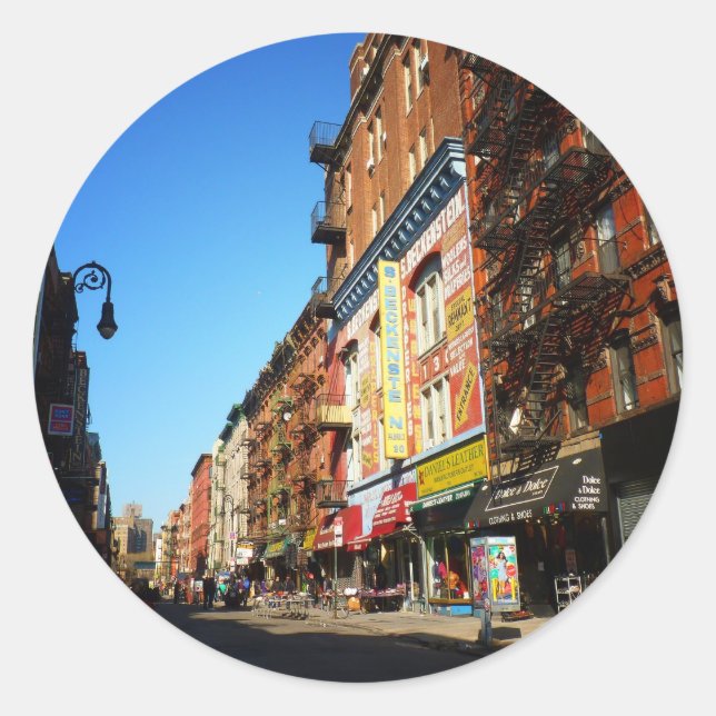 Adesivo Redondo Orchard Street, Lower East Side, NYC (Frente)