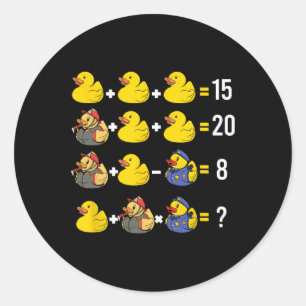 Adesivo Redondo Ordem de Operações Pato Quiz Pato de Borracha Mate