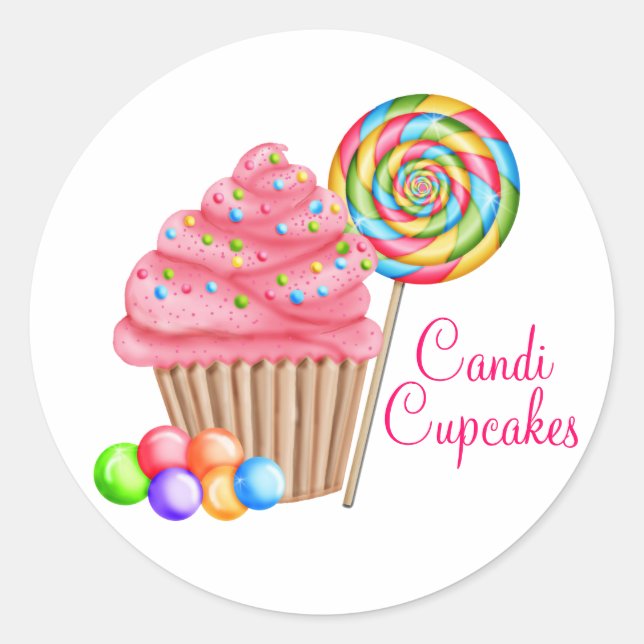 Adesivo Redondo Ordem Personalizada Para Candace - Cupcakes Candi (Frente)