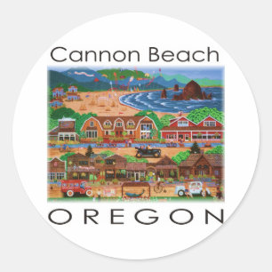 Adesivo Redondo ~ Oregon da praia do canhão