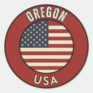 Adesivo Redondo Oregon Estados Unidos da América