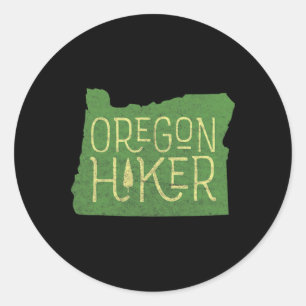 Adesivo Redondo Oregon Hiker ao ar livre - Clientes retrorreflecto