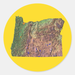Adesivo Redondo Oregon Map Sticker