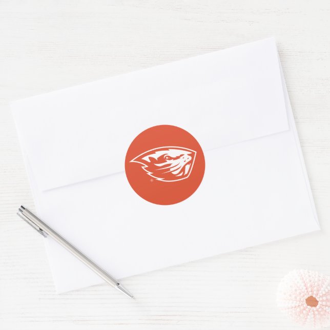 Adesivo Redondo Oregon State Beavers | Cabeça de castor (Envelope)
