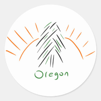 Adesivo Redondo Oregon Sticker