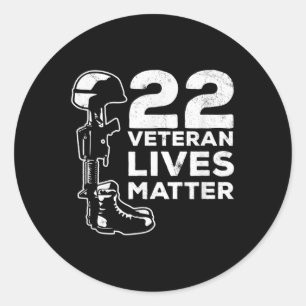 Adesivo Redondo Orgulho 22 Veteranos Vive Consciência do Suicídio