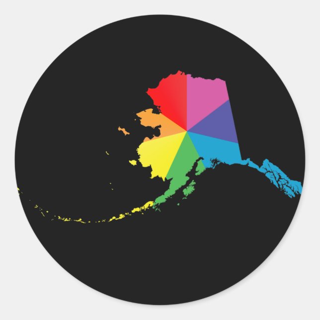 Adesivo Redondo orgulho alaska. (Frente)