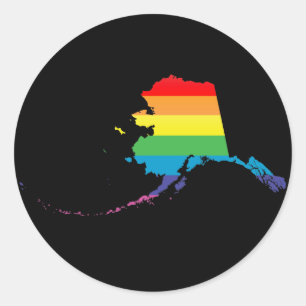 Adesivo Redondo orgulho alaska. listrado.